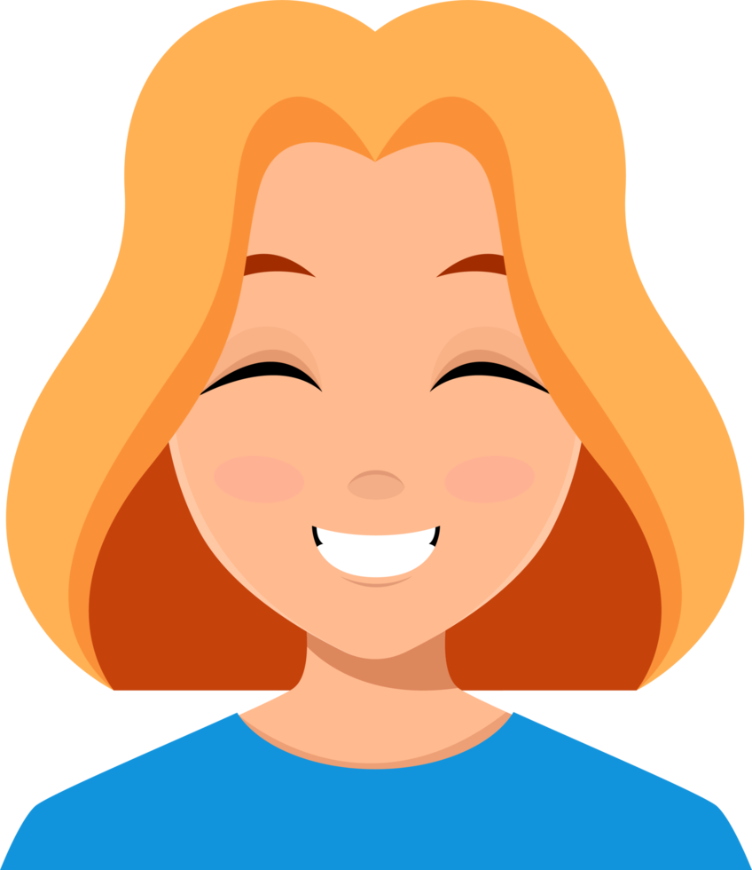 Woman face expression clipart design illustration png