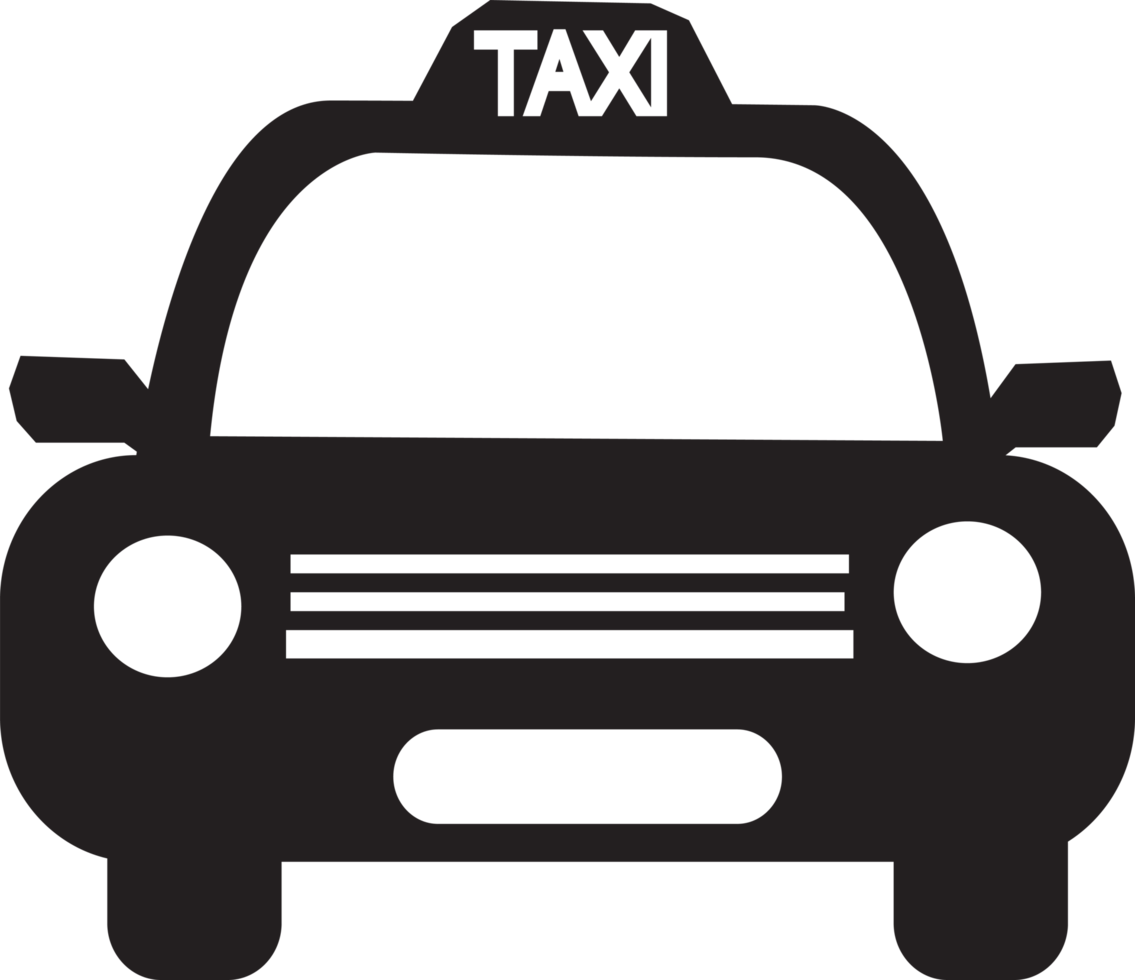 design de símbolo de sinal de ícone de carro de táxi png