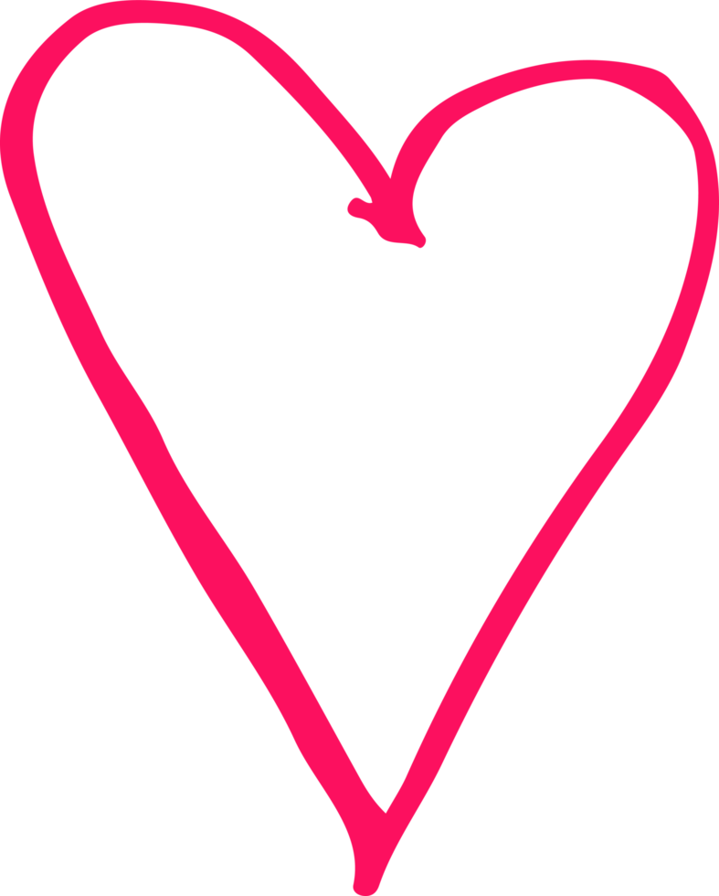 Heart hand draw icon sign design png