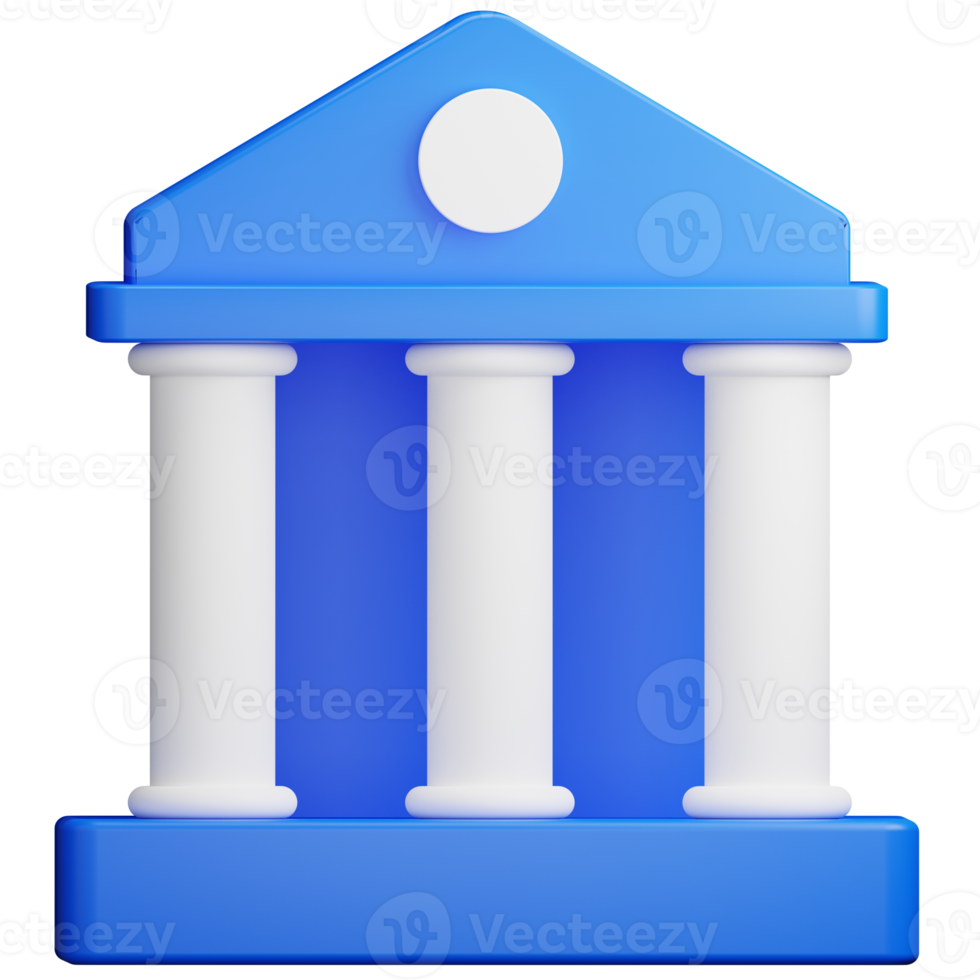 edificio de finanzas bancarias ilustración 3d png