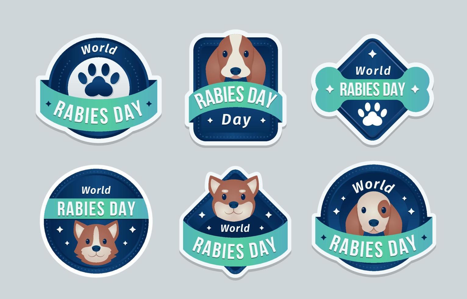 World Rabies Day Stickers vector