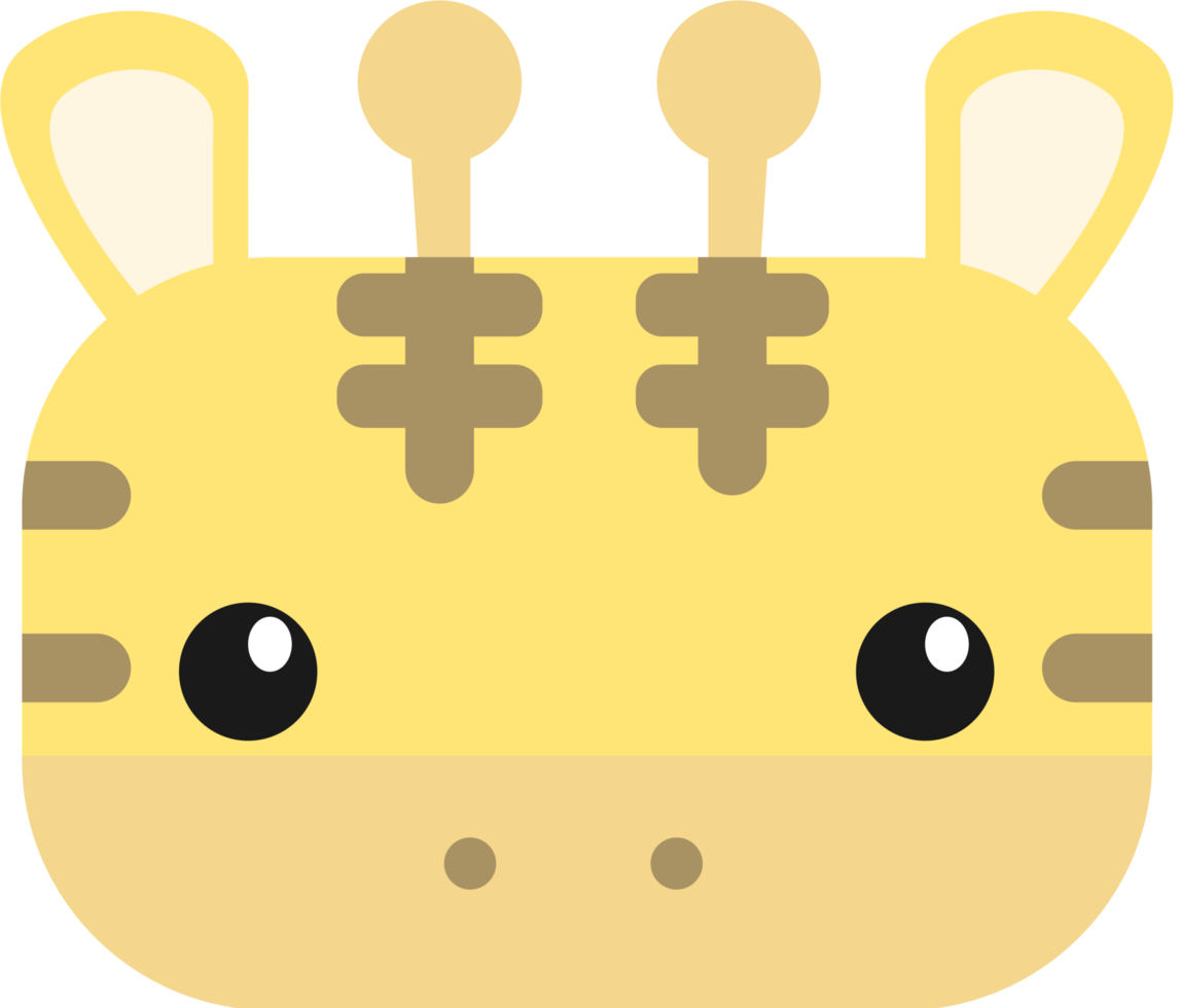 Giraffe Head Cartoon Element png