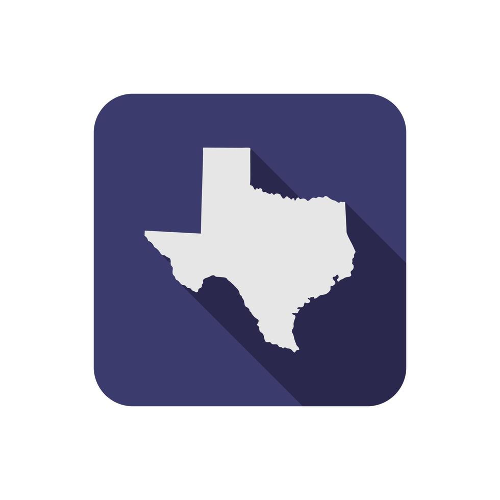 Texas state map square with long shadow vector