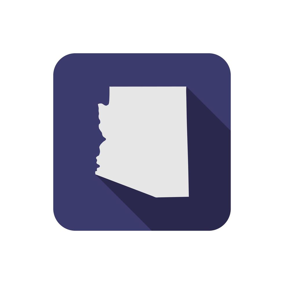 Arizona state square map with long shadow vector