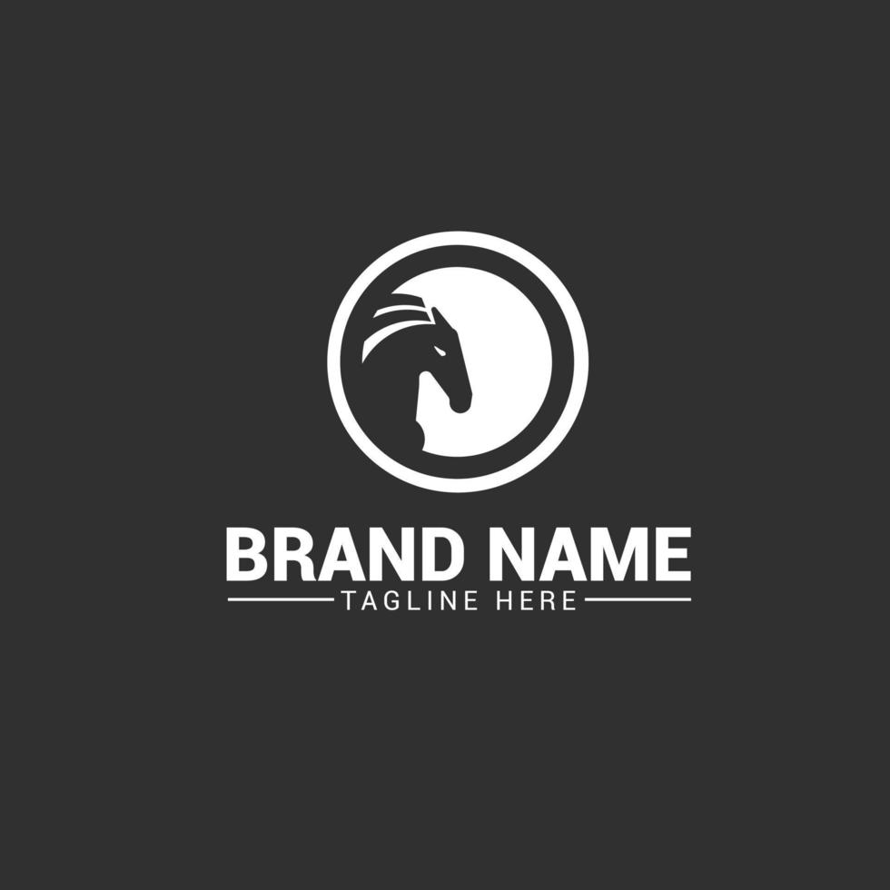 horse circle Logo design concept template vector