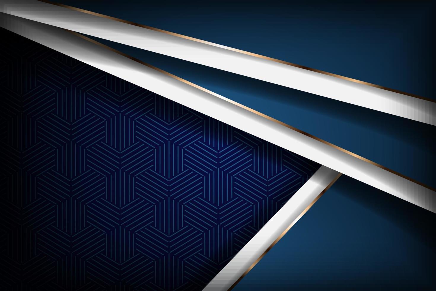 luxurious 3d dark navy blue background overlap with golden lines. vector