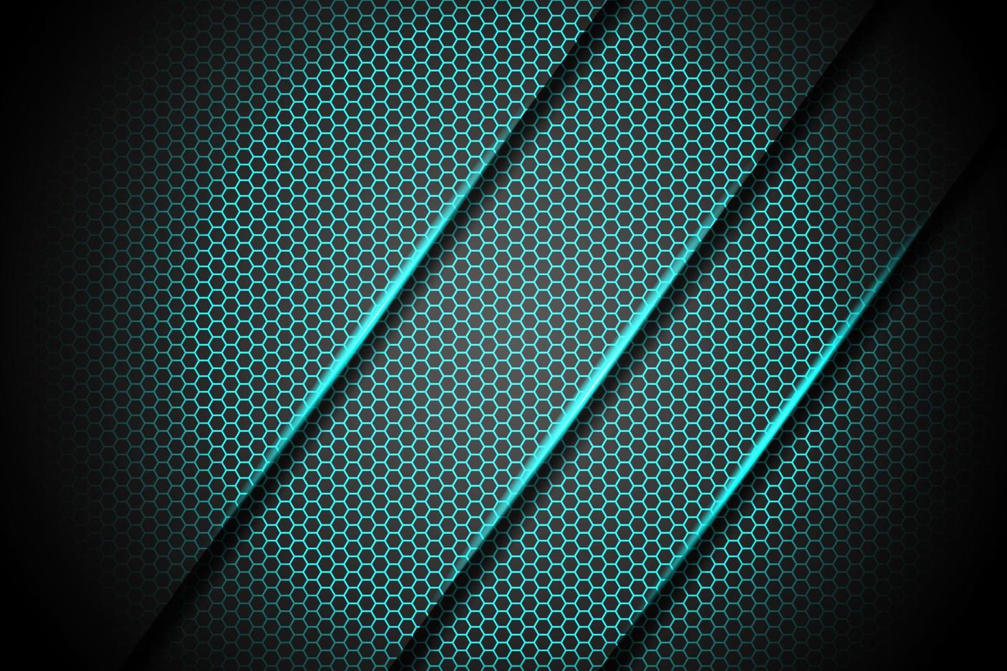 Abstract green light line slash on hexagon background vector