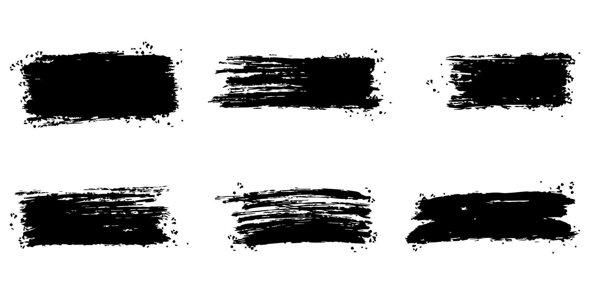 Collection of vector brush hand drawn graphic element. Set of vector brush strokes isolated on white background. vector illustration.