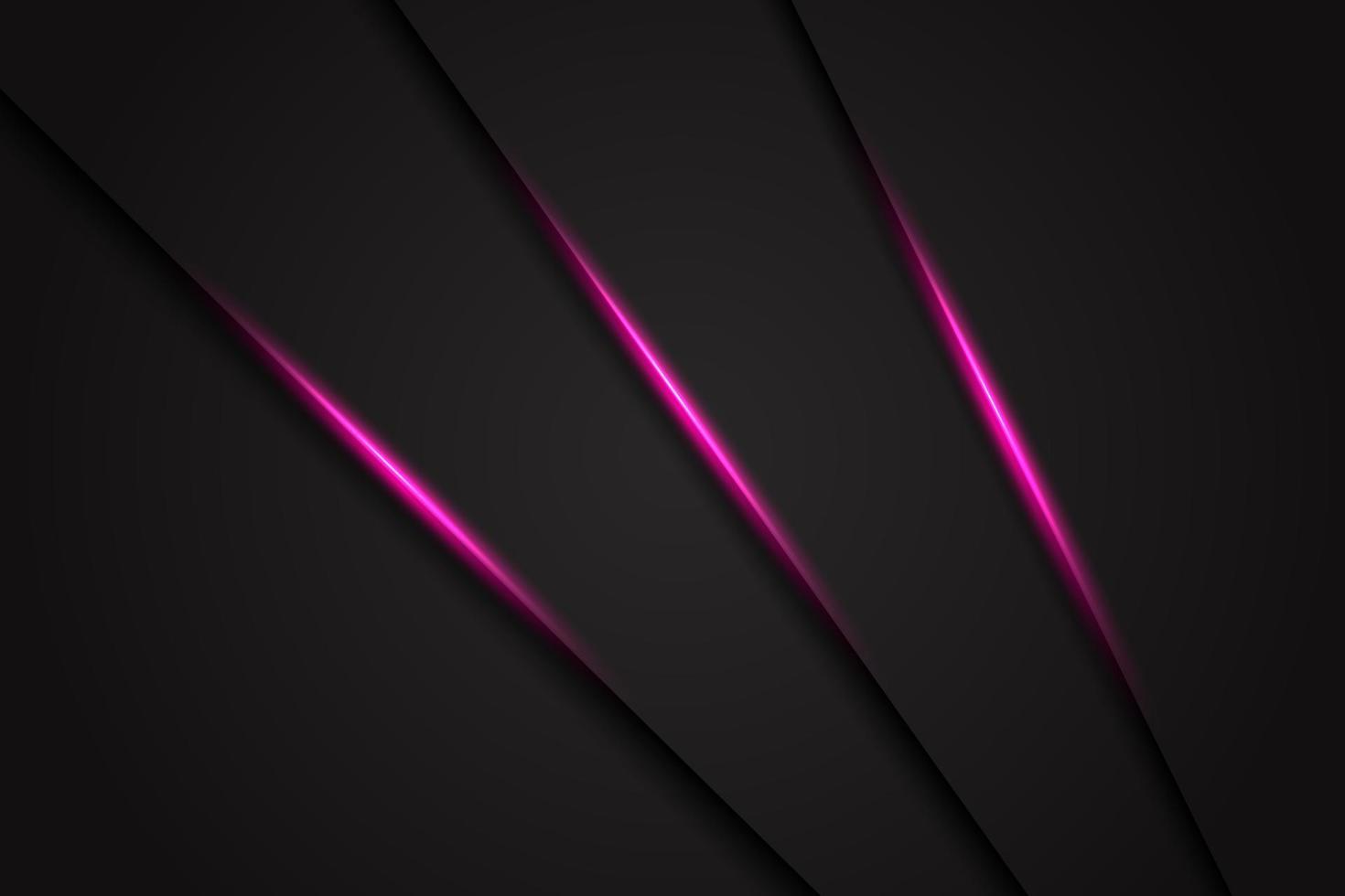 Abstract slash dark grey triangle with pink light line background vector