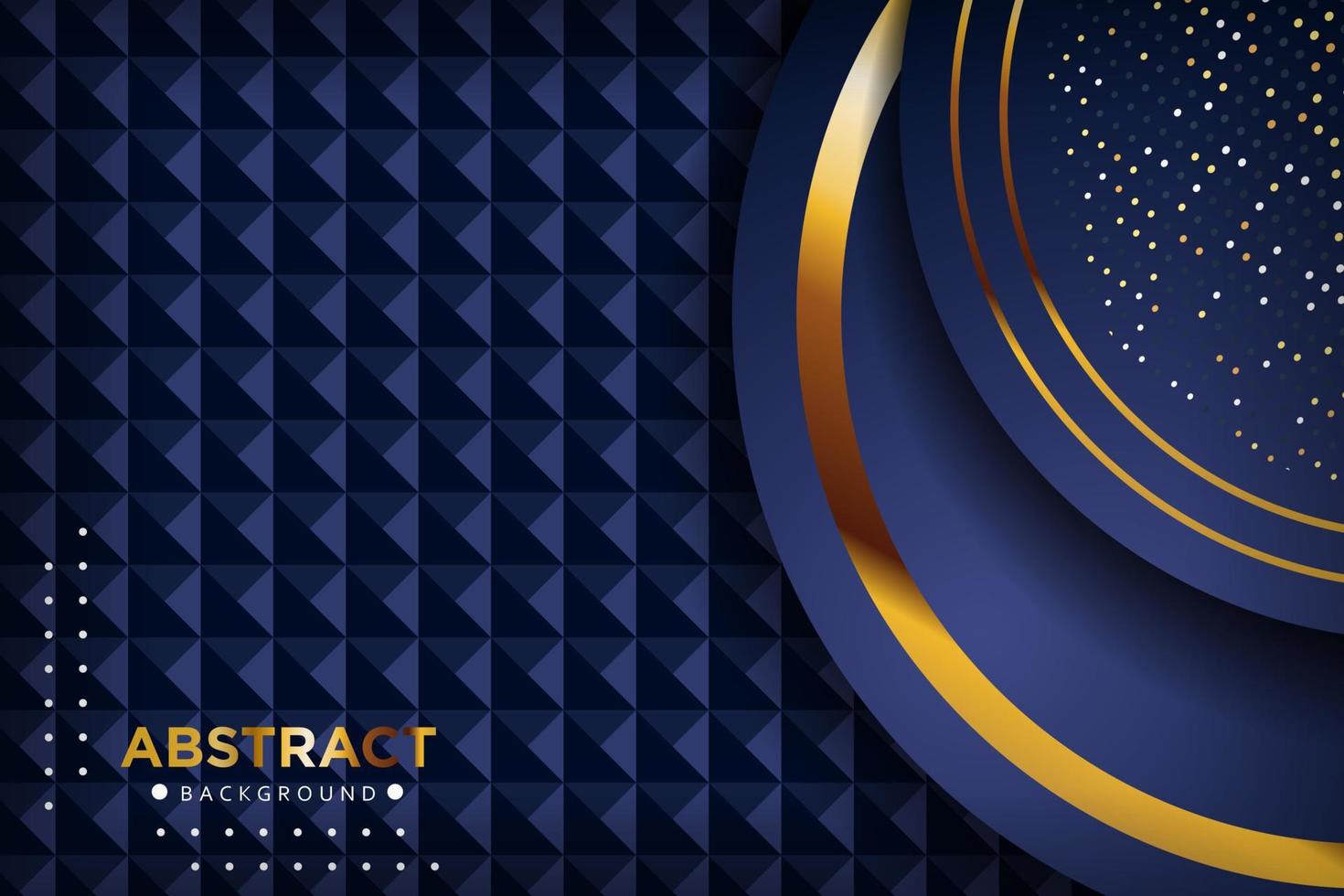 Abstract blue navy overlapping circle with glitters dots background vector