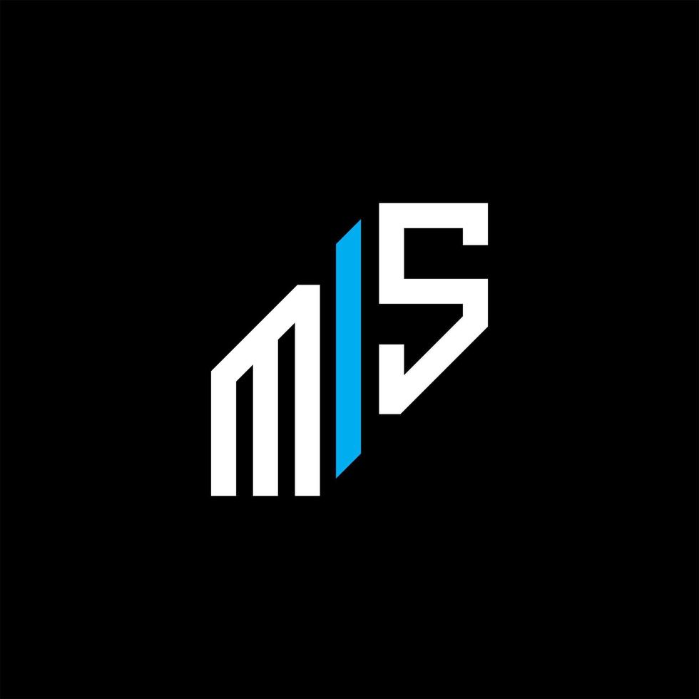 diseño creativo del logotipo de la letra ms con gráfico vectorial vector