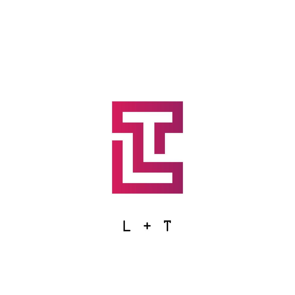 simple L and T logo illustration suitable for brand names and others vector