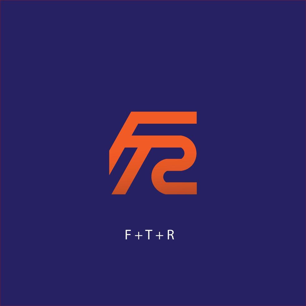 cool and simple letter F, T and R logo illustrations suitable for brand names and other people vector