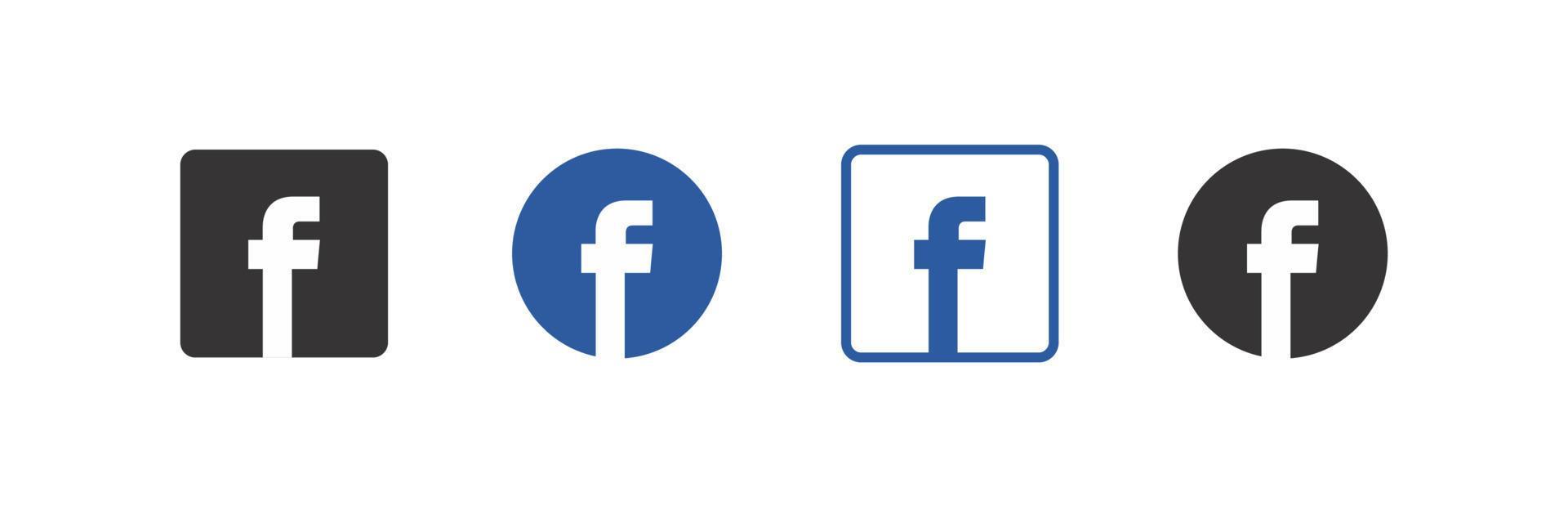 conjunto de logotipos de facebook. iconos de facebook logotipo de redes
