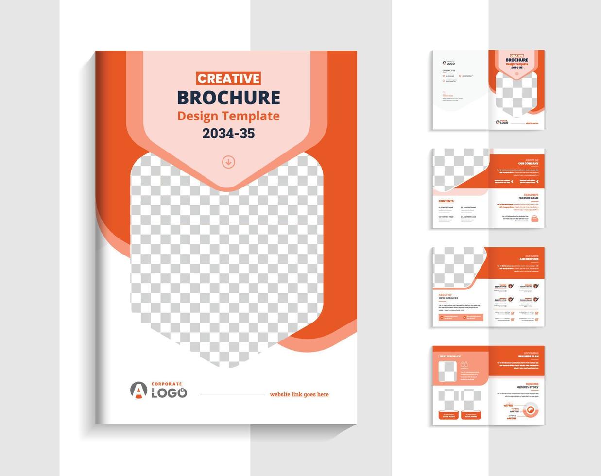 Pages colorful business brochure design template vector