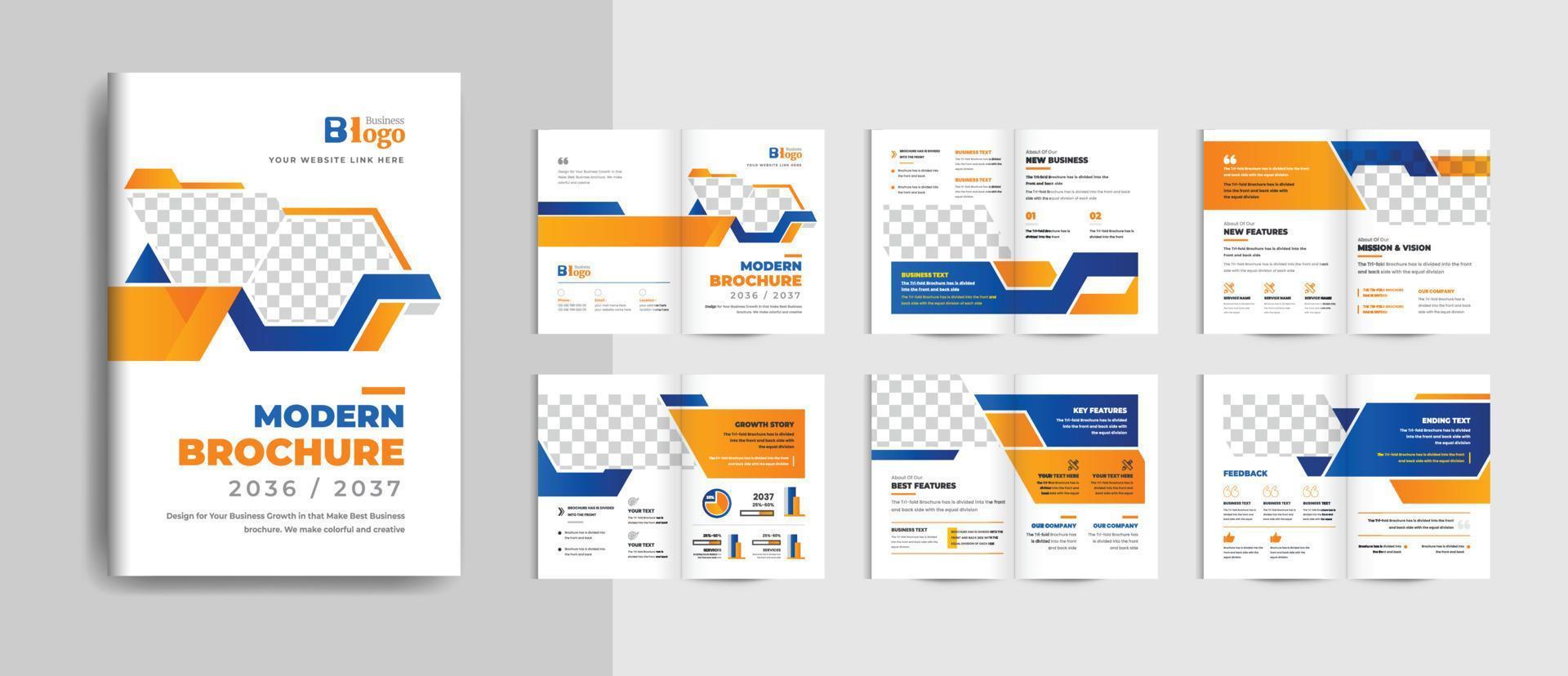 pages business brochure design template vector