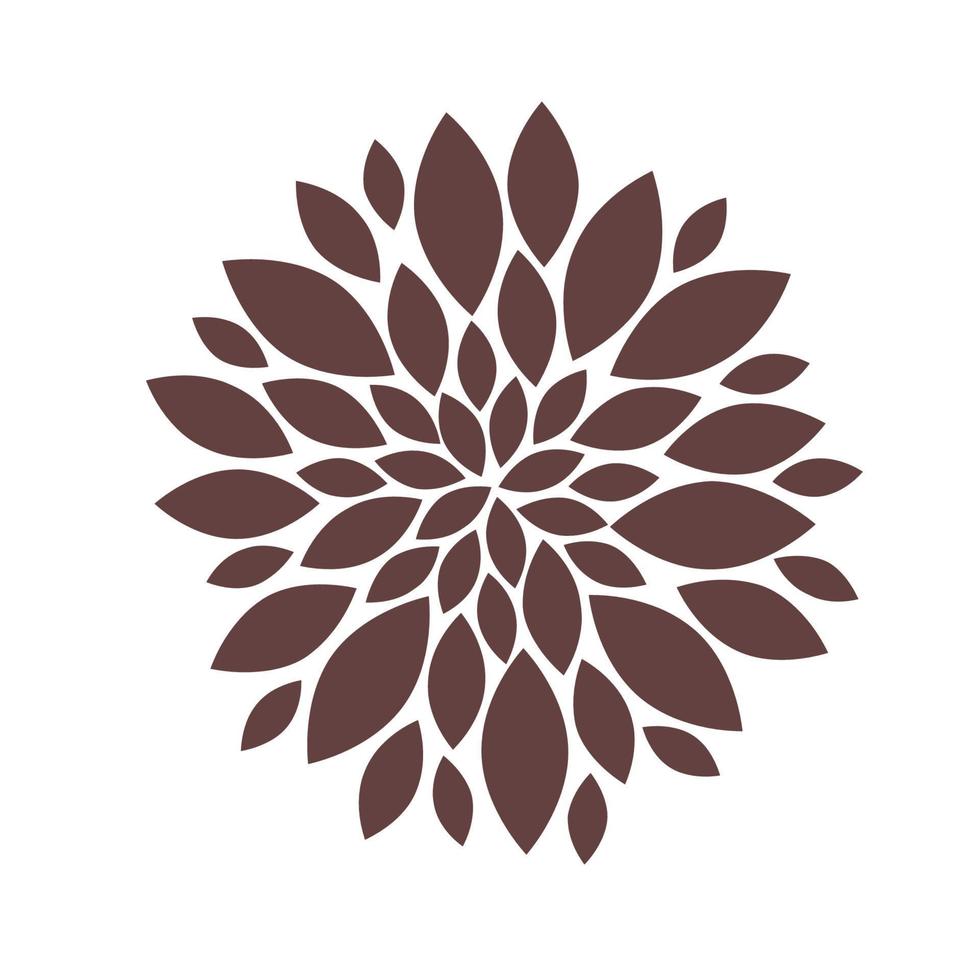 Petals and leaves of a flower arranged in a circle vector