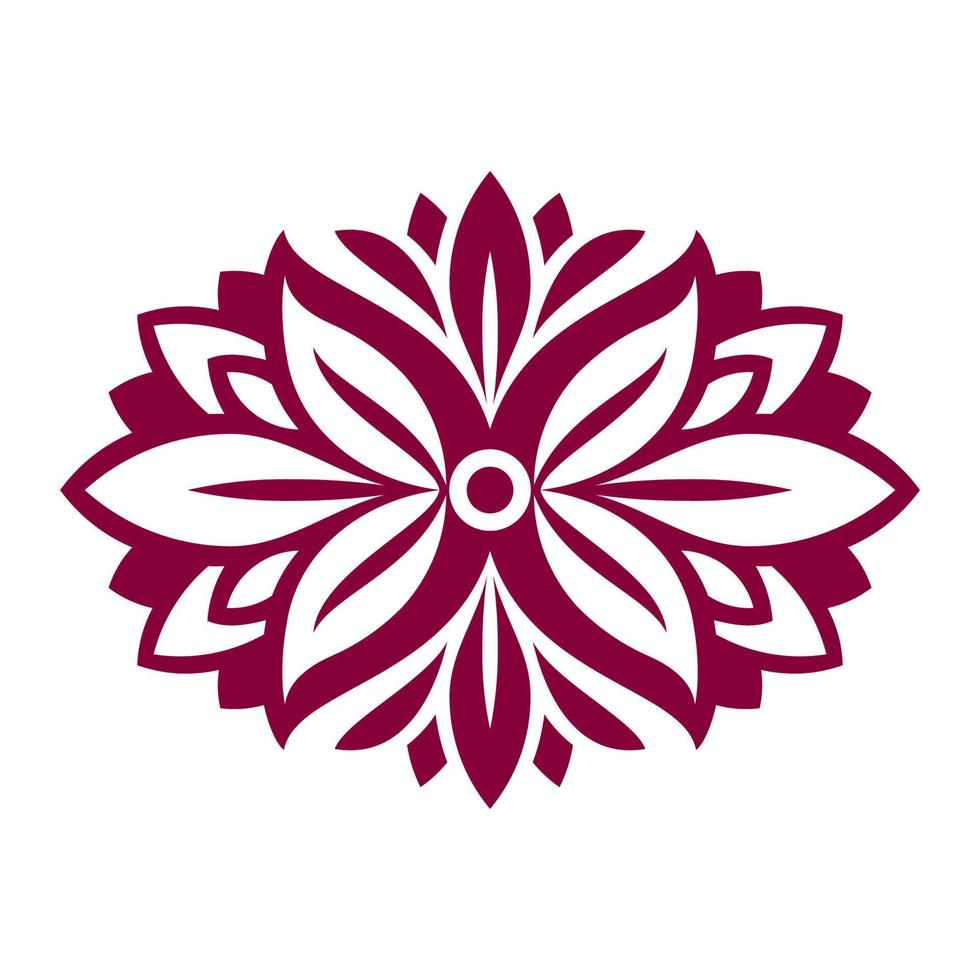 Silhouette vintage floral pattern. Pattern in the form of a flower with petals vector