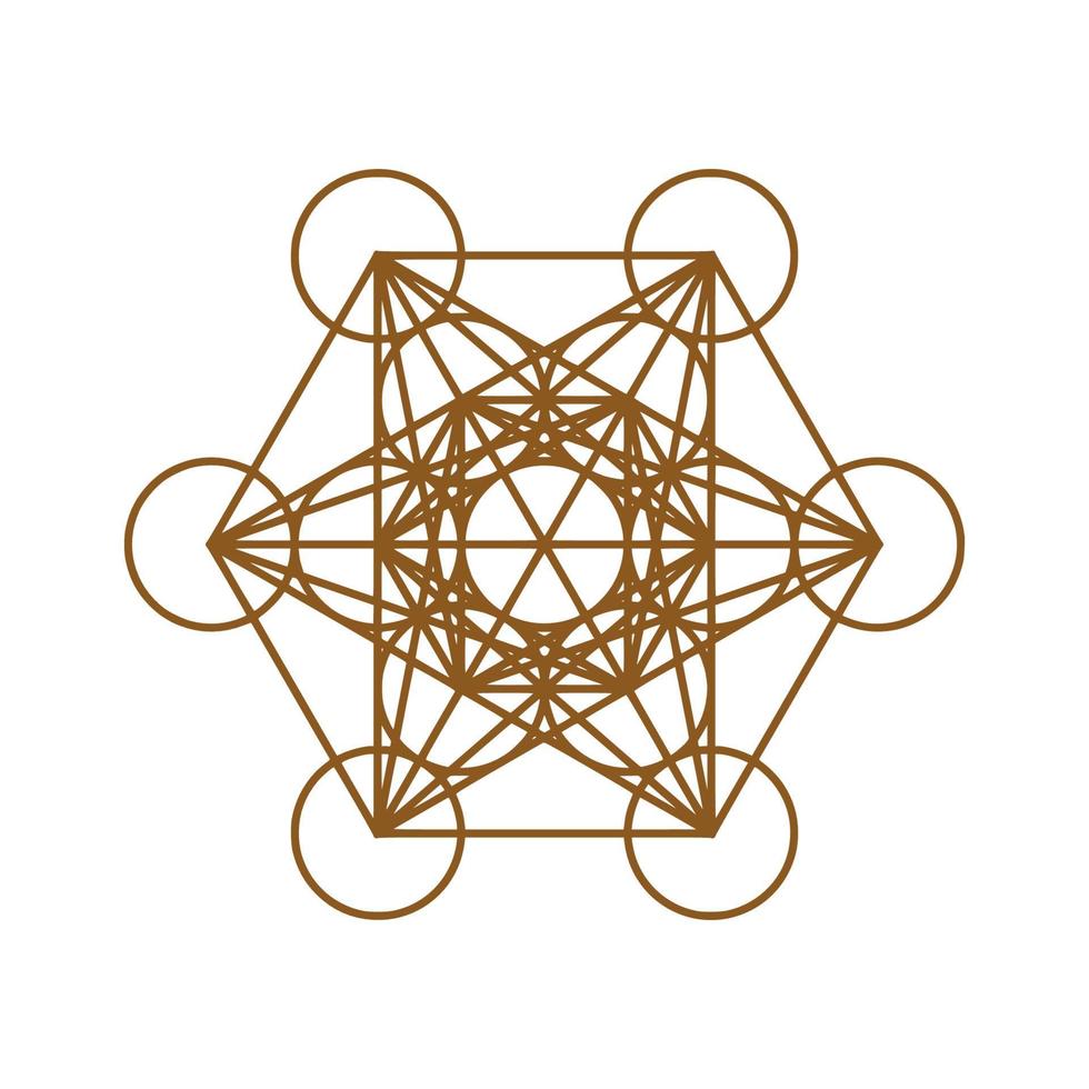 Cube of Metatron Sacred geometry. Overlapping circles grid vector