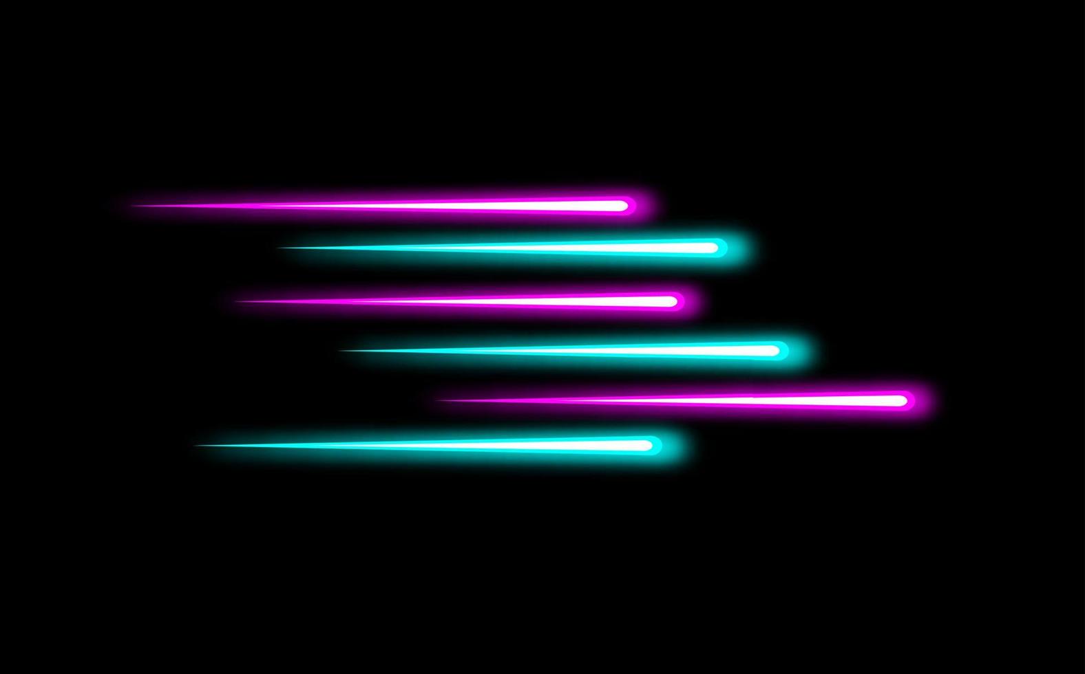 efecto de neón de líneas dinámicas, tubos de forma de efecto de luz brillante de neón rosa púrpura degradado abstracto futurista de ciencia ficción. plantilla de diseño de logotipo. signo creativo colorido vector aislado sobre fondo negro