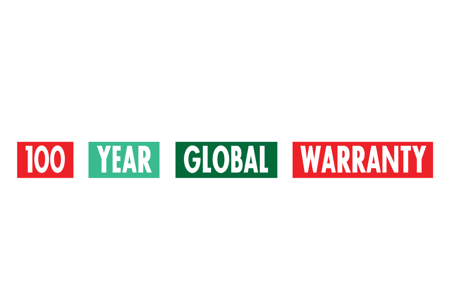 100 Year global warranty vector art illustration with green and red