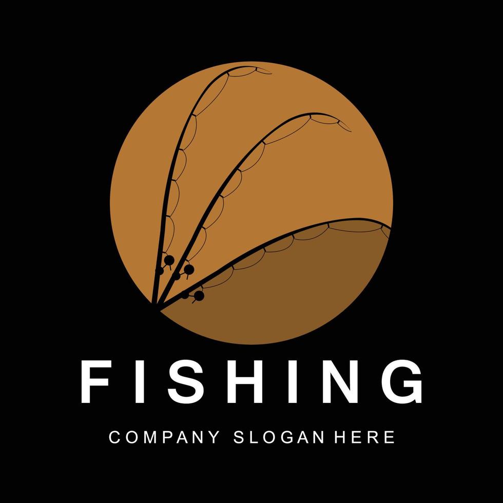 Fishing Logo Design, Fish Hunting Vector Illustration