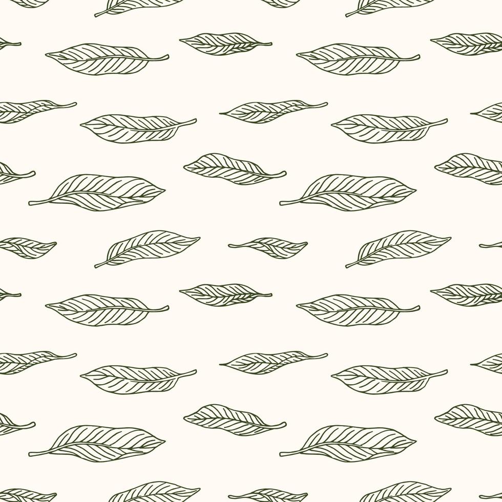 green mango leaf retro old line art etching vector seamless pattern Gift Wrap wallpaper background