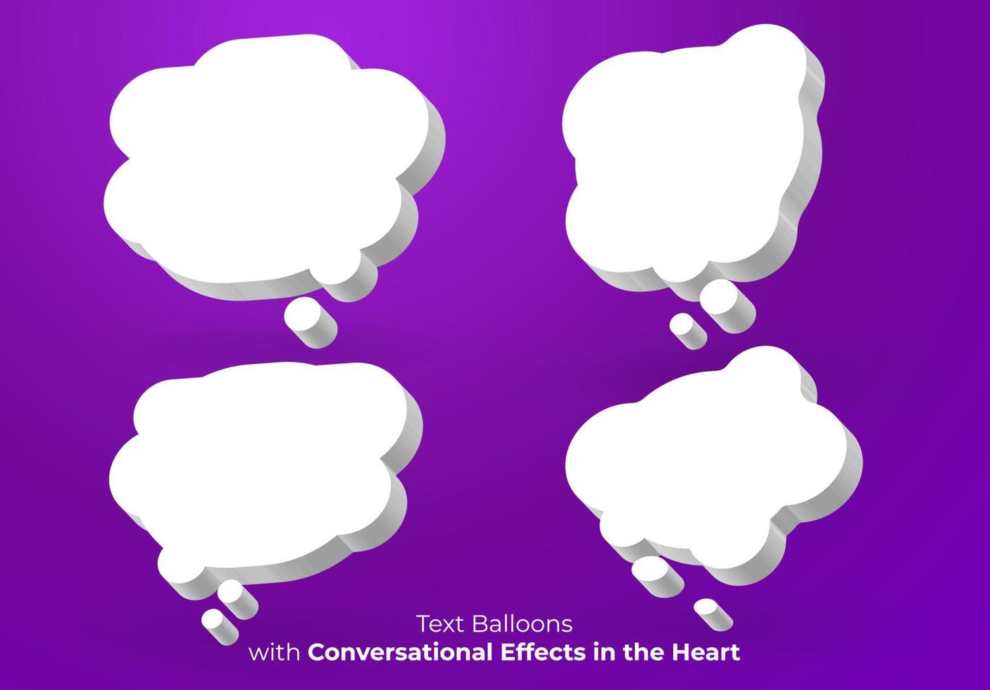 Text Balloons with Conversational Effects in the Heart Perfect for Comics and Advertisements vector