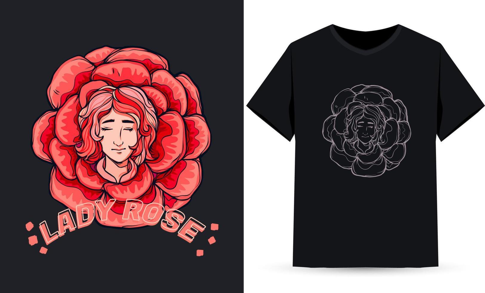 Women With Roses Symbols As Romantic Suitable For Screen Printing vector
