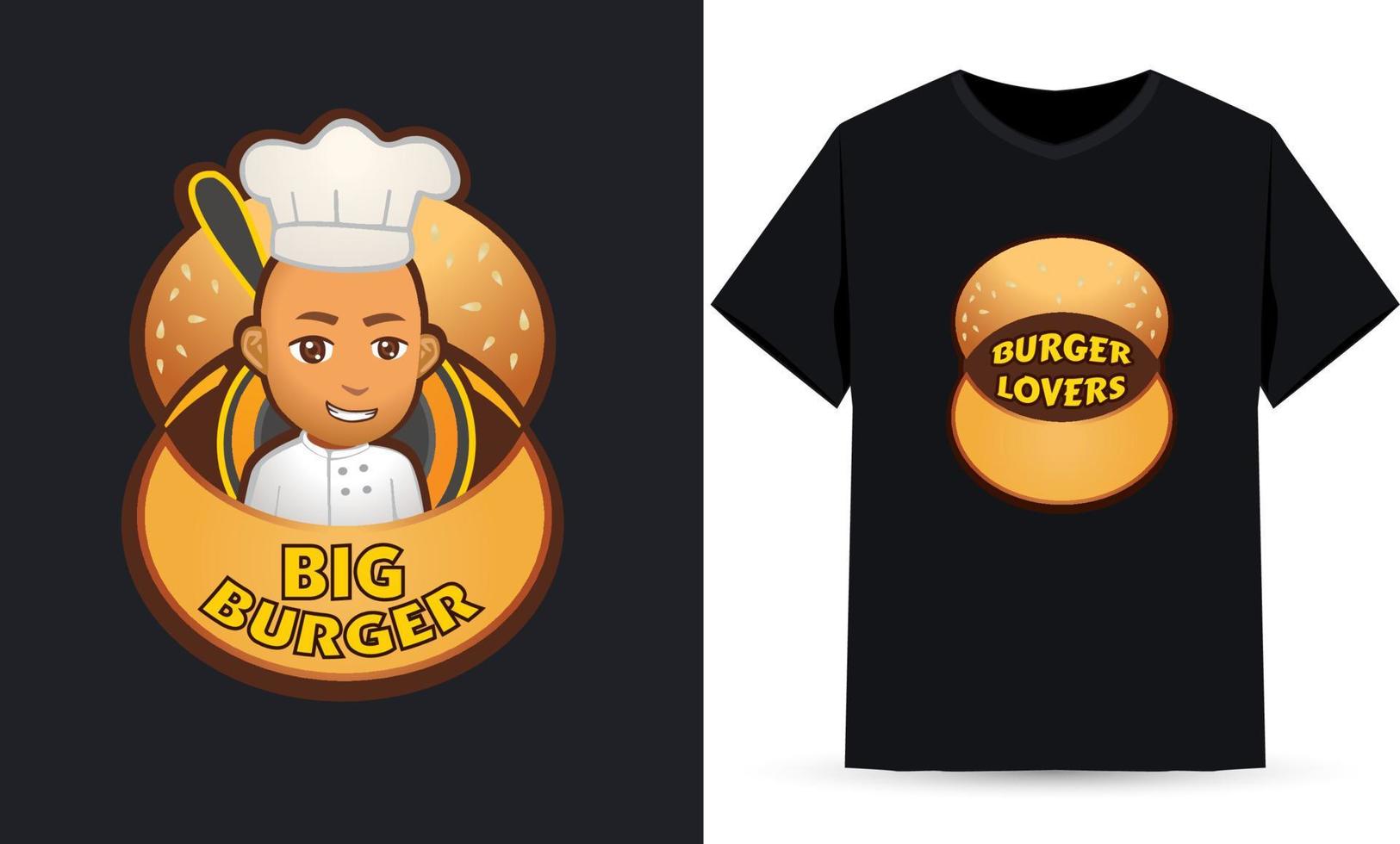 Brown Burger Lovers Perfect for Screen Printing Clotes and Brand vector