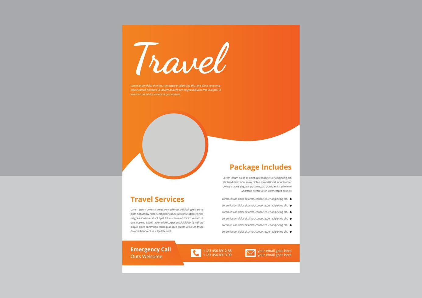 Travel flyer template design. Holiday summer travel and tourism flyer. tour flyer template. cover, poster, flyer design. vector