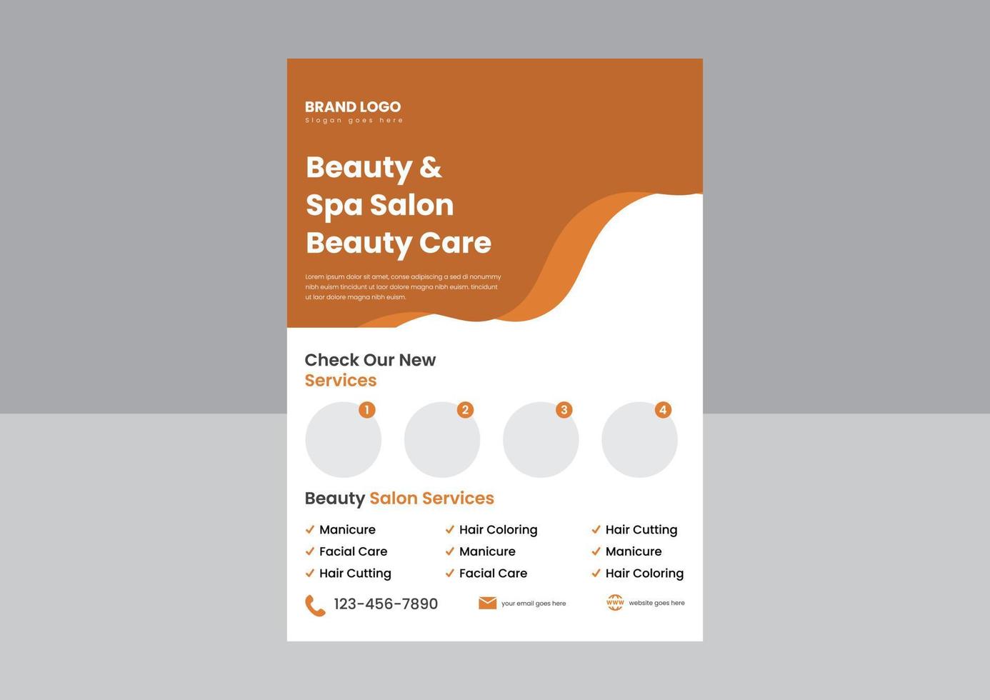 beauty and spa salon beauty care flyer poster design template. relax your body and soul poster leaflet design template. vector