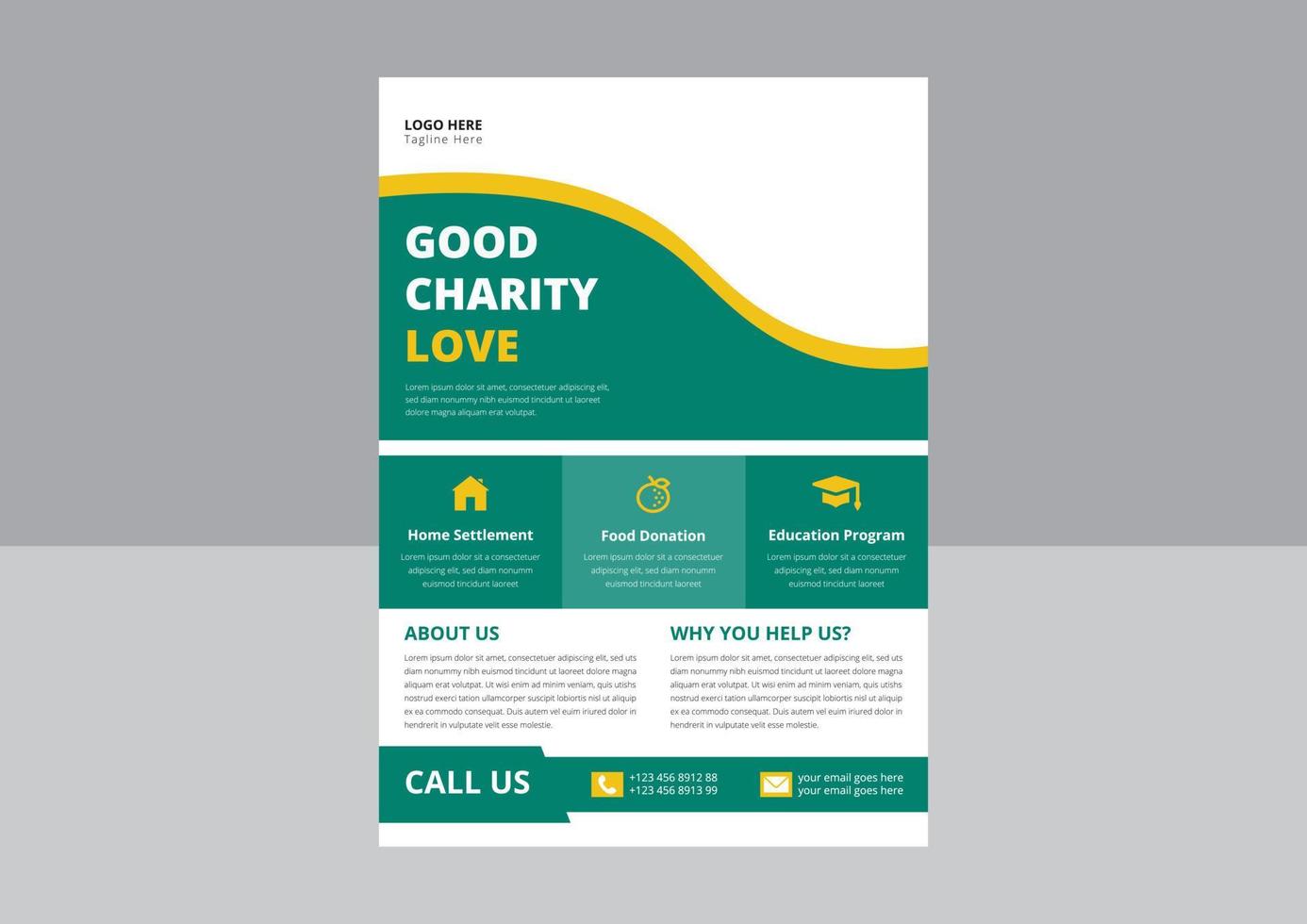 Charity flyer template. Life Charity Existence and donation poster flyer design templates. Charity flyers for fundraisers. Helping Your Charity flyer. vector