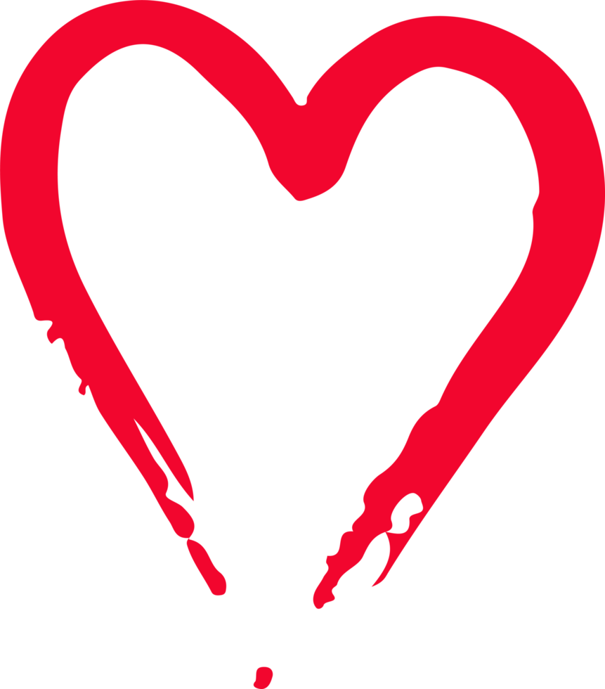 diseño de signo de icono de corazón dibujado a mano png