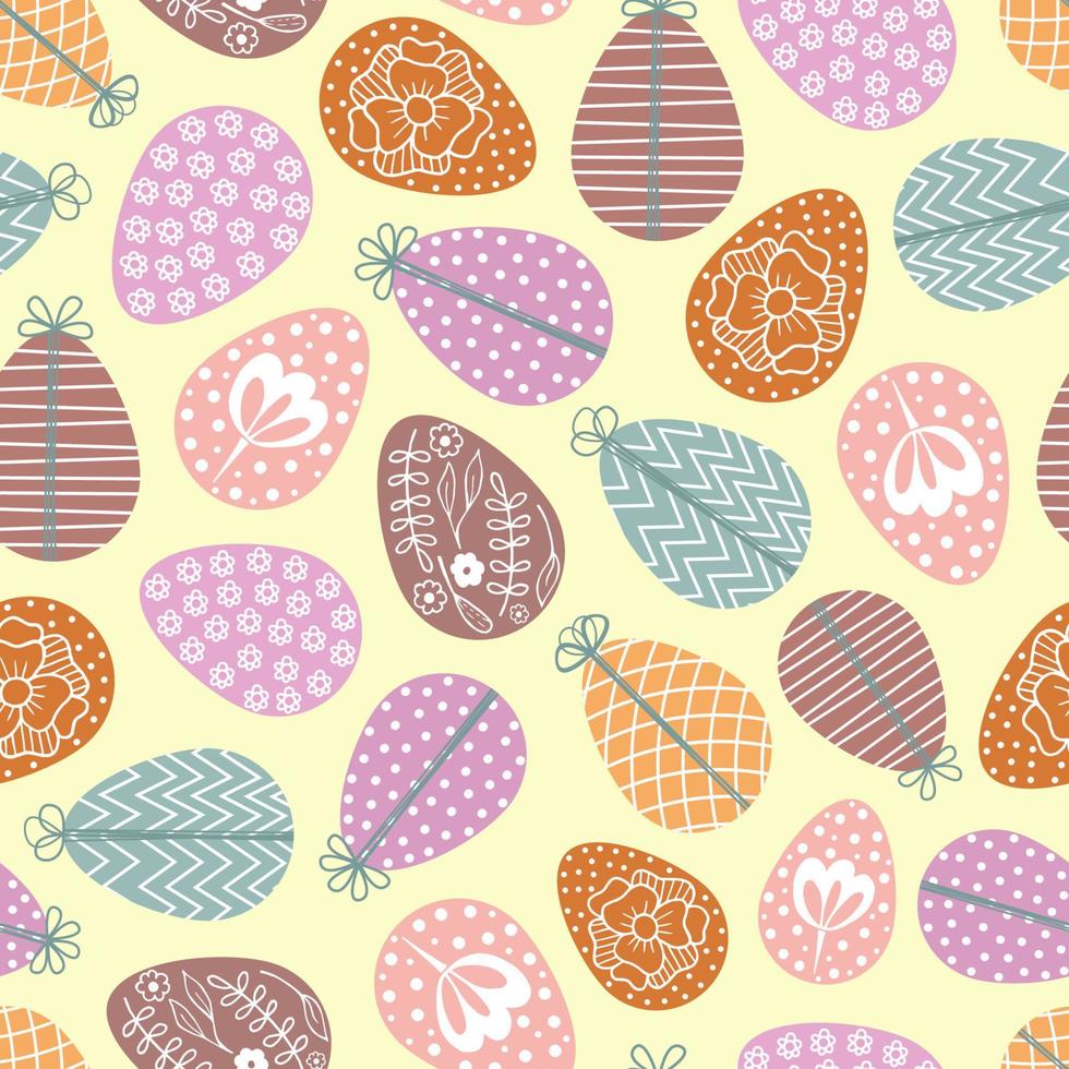 Seamless pattern of easter eggs vector