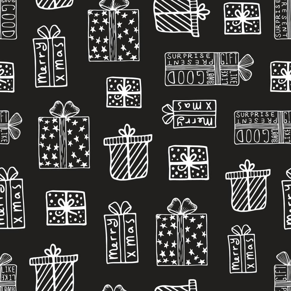 Doodle christmas seamless pattern vector