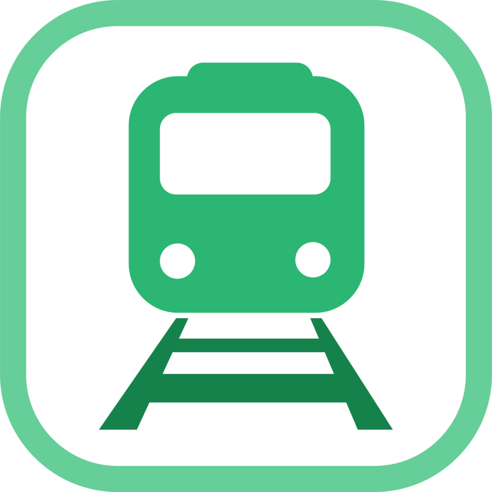 conception de signe d'icône de train de transport png