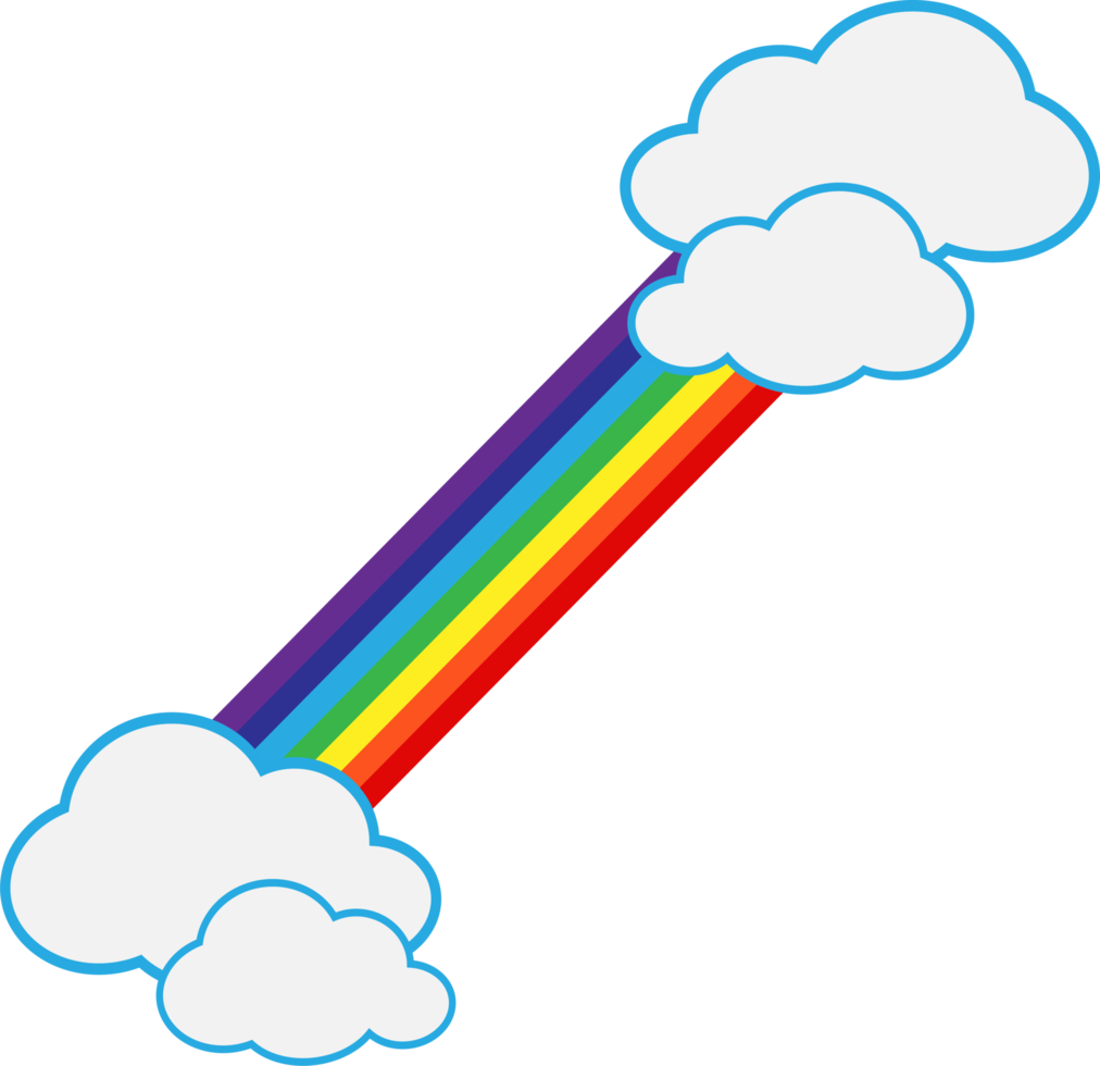 rainbow with cloud icon sign symbol design png