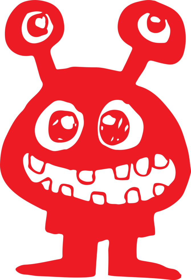 Cartoon cute monster icon sign design png