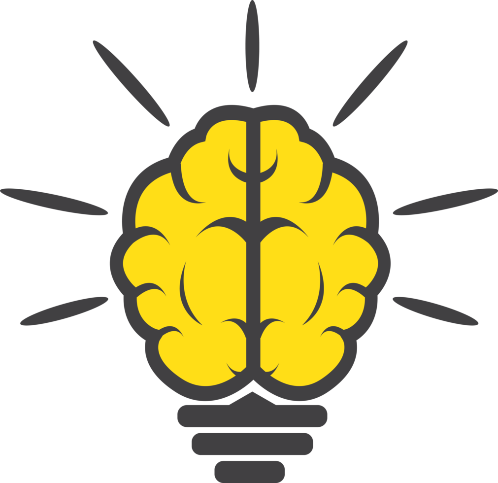 design de símbolo de sinal de ícone de cérebro png
