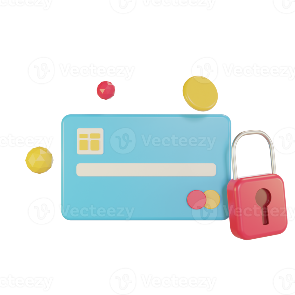 3d Illustration Object icon credit card security png