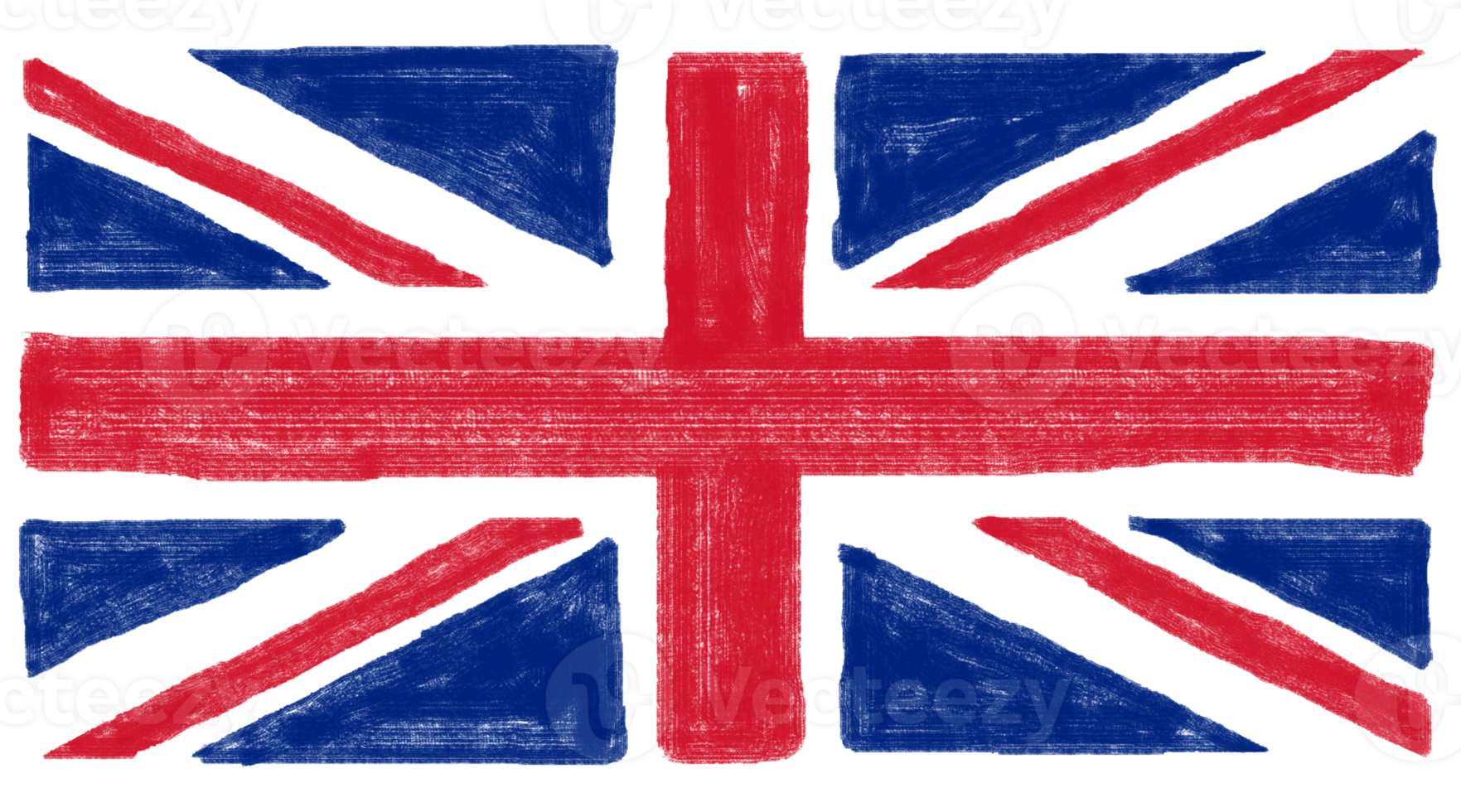 hand painted flag of the United Kingdom UK aka Union Jack transp png