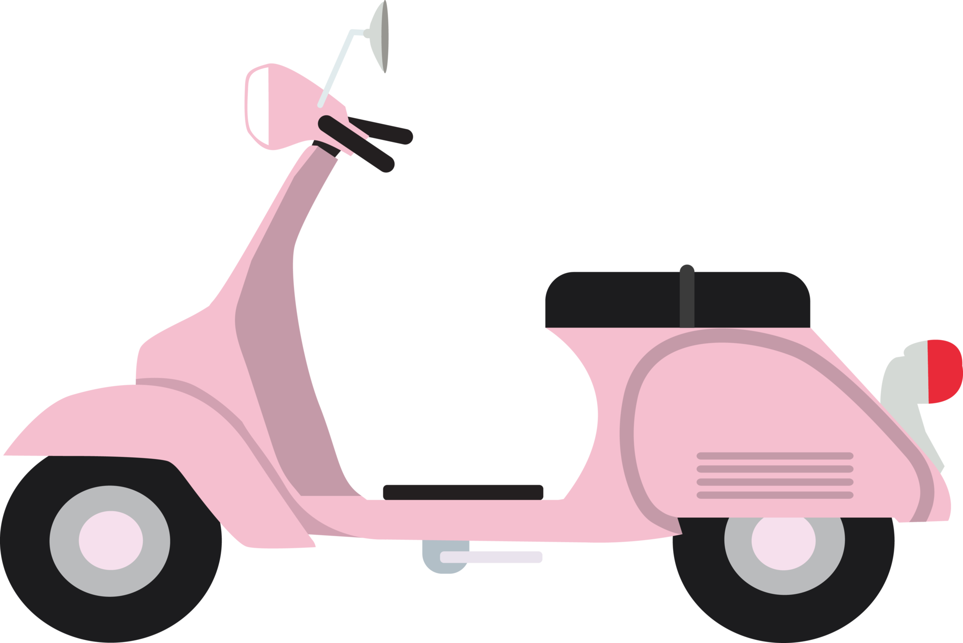 Desenhos animados de scooter de moto rosa