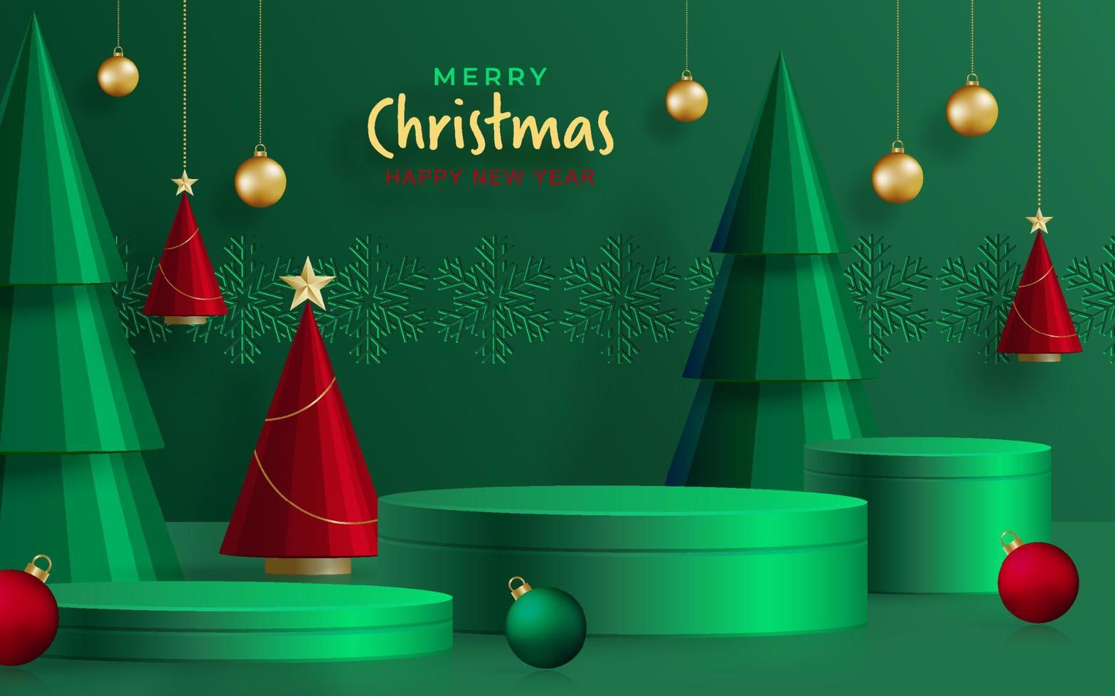3d Podium round stage style, for Merry Christmas and happy new year vector