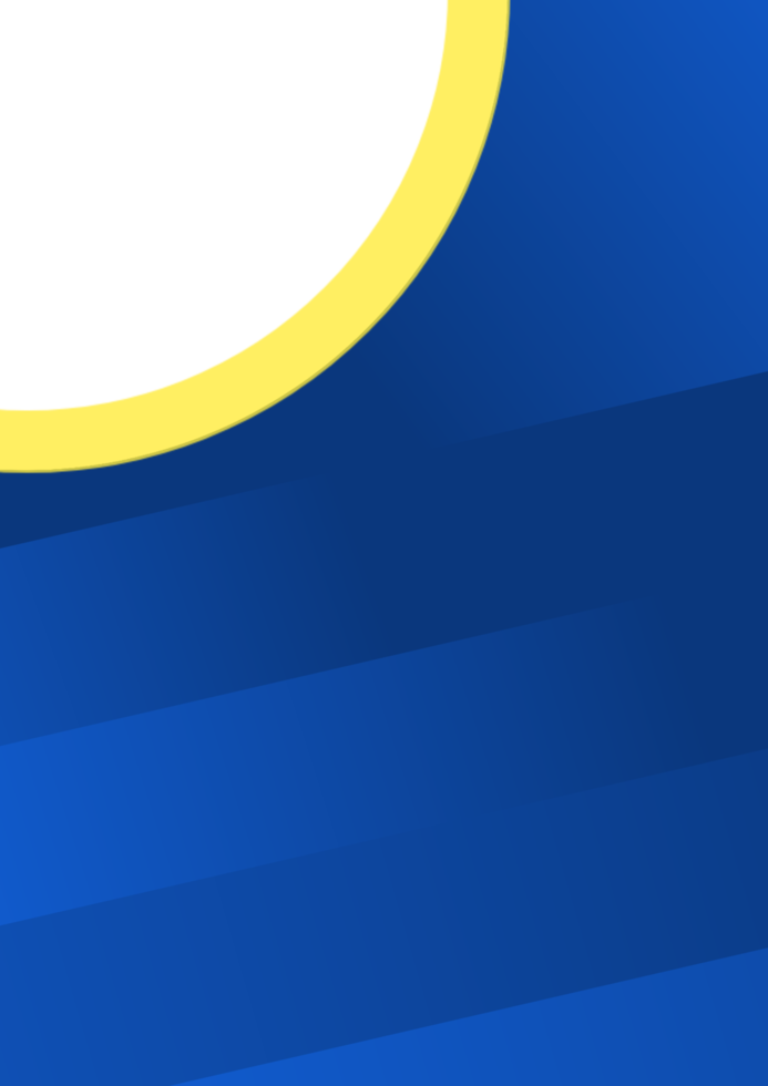Simple flyer template with blue main  color background and yellow or orange lines. Available for text space. Suitable for school, campus, company, and industry promotions. png