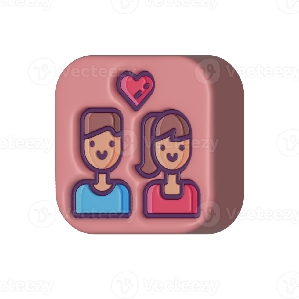 Assets of 3d assets of couple perfect for map social media design graphic card etc png