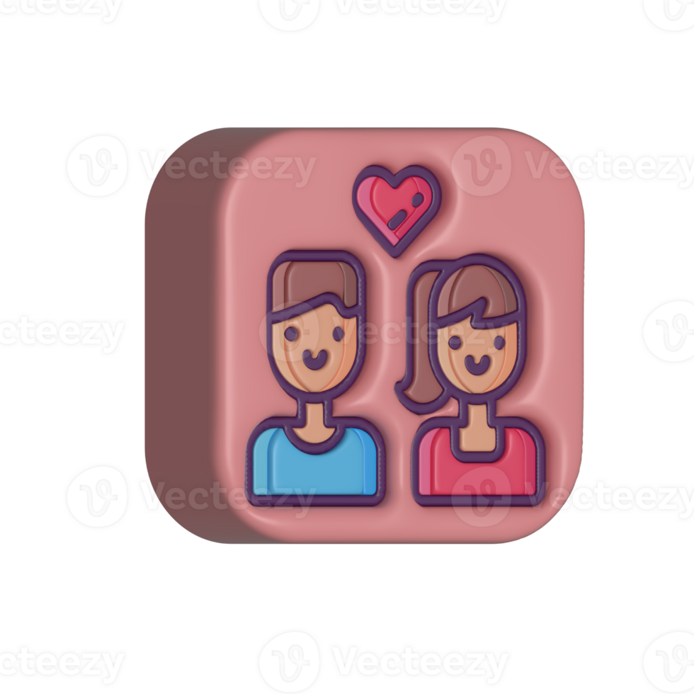 Assets of 3d assets of couple perfect for map social media design graphic card etc png