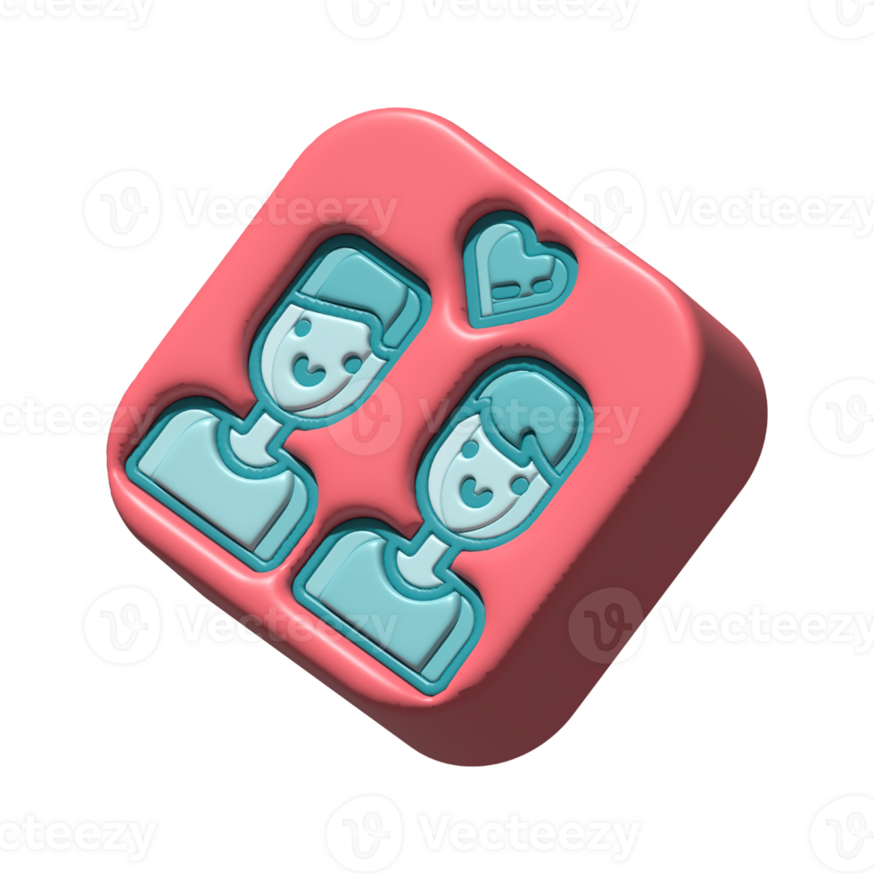Assets of 3d assets of couple perfect for map social media design graphic card etc png