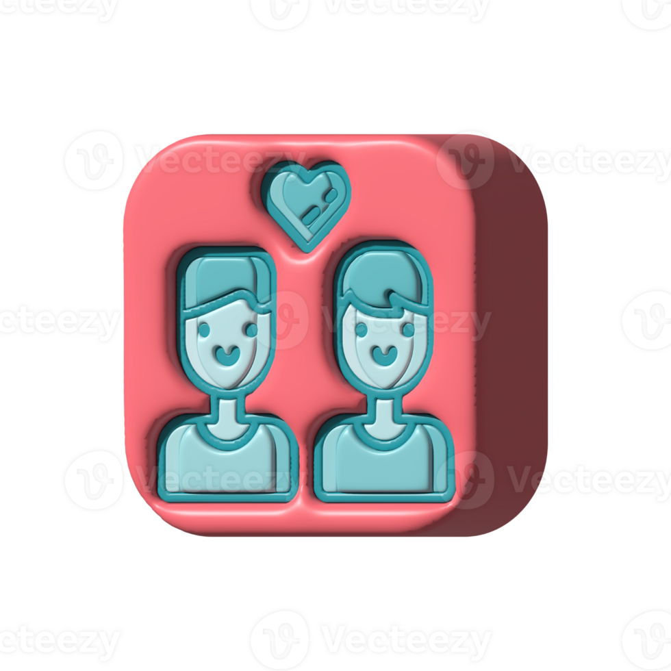 Assets of 3d assets of couple perfect for map social media design graphic card etc png