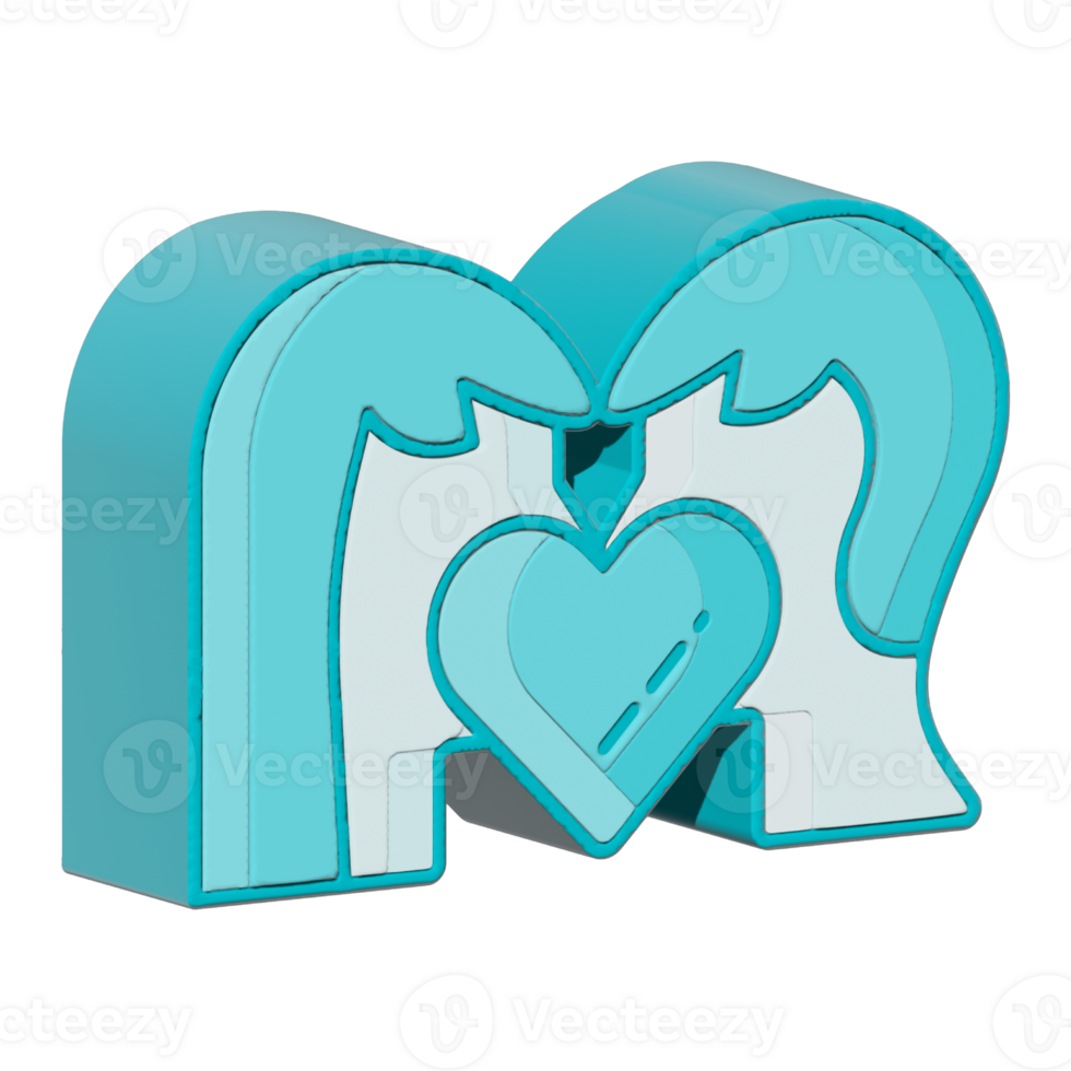 Assets of 3d assets of couple perfect for map social media design graphic card etc png
